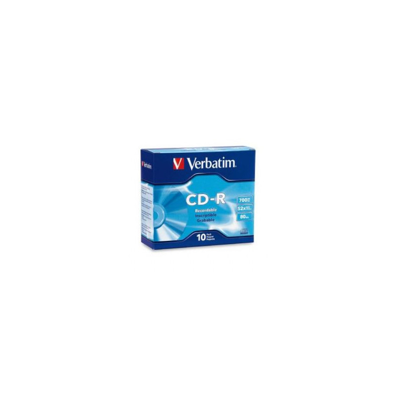 Verbatim CD-R 700MB 10Pk Slim Case 52x