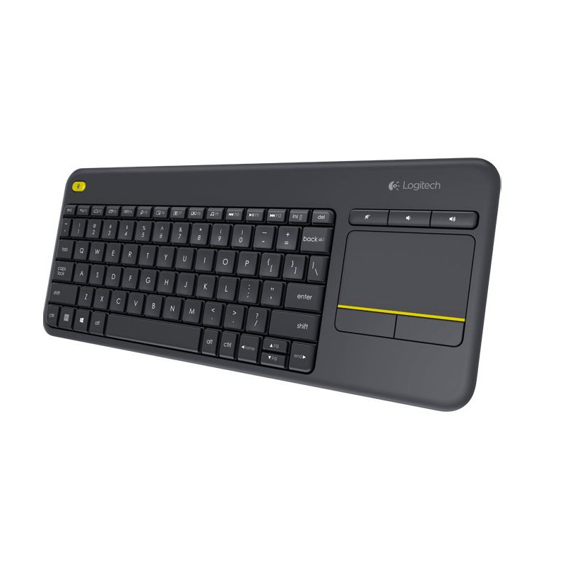 Logitech K400 Plus Wireless Keyboard with Touchpad & Entertainment Media Keys Tiny USB Unifying receiver for HTPC connected T