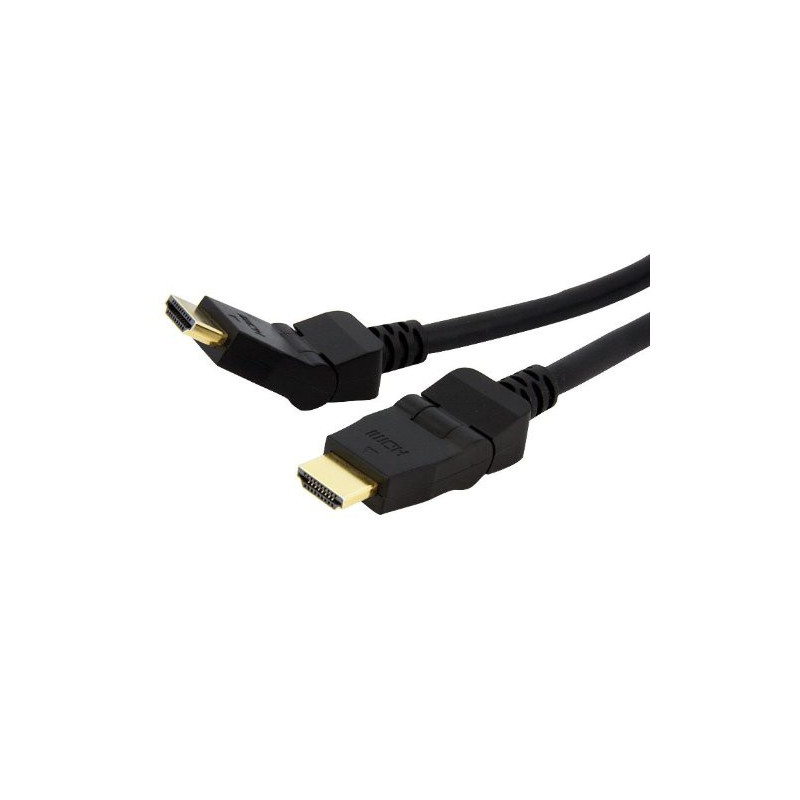 Astrotek HDMI Cable 2m - v1.4 19 pins Type A Male to Male 180 Degree Swivel Type 30AWG Gold Plated Nylon sleeve RoHS