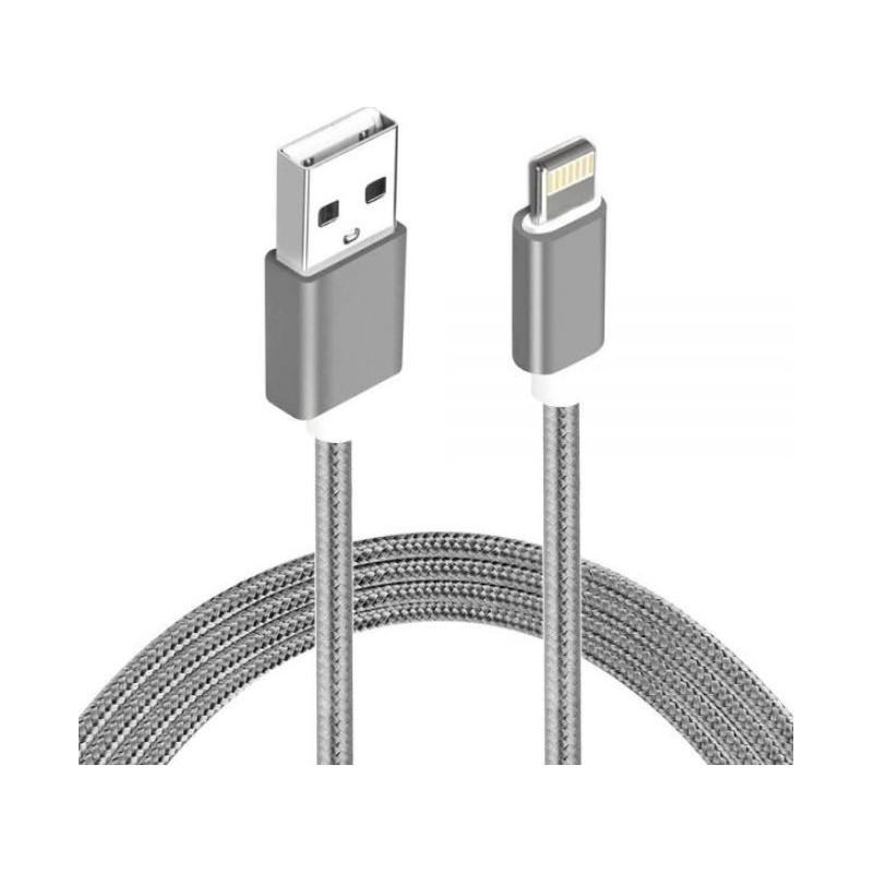 Astrotek 1m USB Lightning Data Sync Charger Grey White Color Cable for iPhone X 9 8 7S 7 Plus 6S 6 Plus 5 5S iPad Air Mini iP