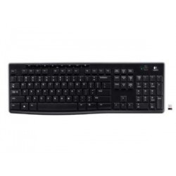 Logitech K270 2.4 GHz Wireless Full Size Keyboard 128-bit AES encryption 24-month battery life Spill resistant Durable UV-coa