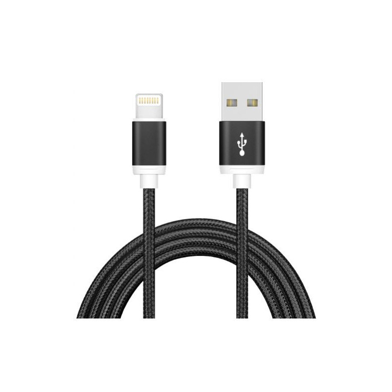 Astrotek 2m USB Lightning Data Sync Charger Black Cable for iPhone X 9 8 7S 7 Plus 6S 6 Plus 5 5S iPad Air Mini iPod