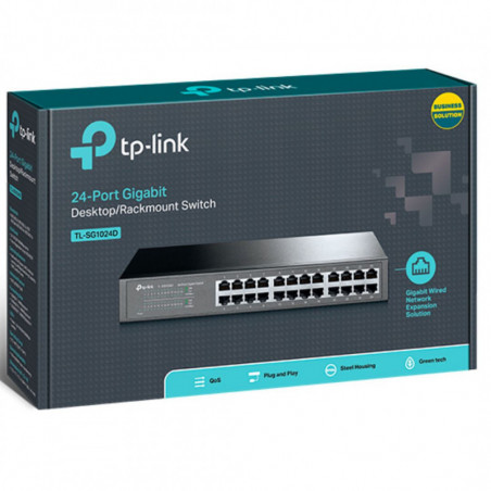 TP-Link TL-SG1024D 24-Port Gigabit Desktop/Rackmount Unmanaged Switch energy-efficient Supports MAC Plug & play 48Gbps Switch