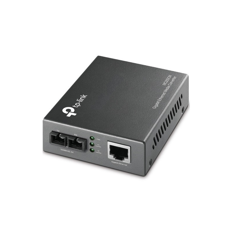 TP-Link MC200CM 1000Mbps RJ45 to 1000Mbps multi-mode SC fiber Converter, Full-duplex, up to 550m, switching power adapter, ch