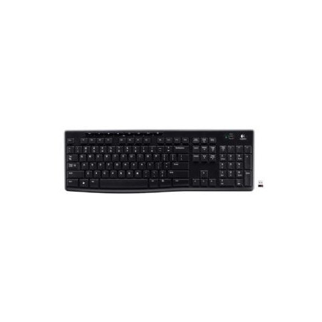 Logitech K270 2.4 GHz Wireless Full Size Keyboard 128-bit AES encryption 24-month battery life Spill resistant Durable UV-coa