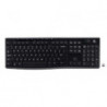 Logitech K270 2.4 GHz Wireless Full Size Keyboard 128-bit AES encryption 24-month battery life Spill resistant Durable UV-coa