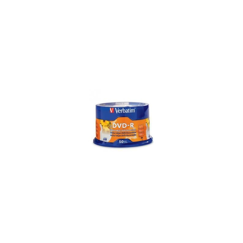 Verbatim DVD-R 4.7GB 50Pk White InkJet 16x