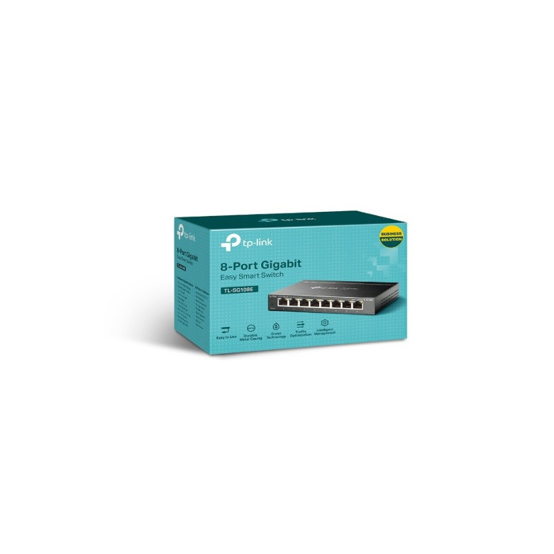 TP-Link TL-SG108E 8-Port Gigabit Easy Smart Switch Provides network monitoring, traffic prioritization and VLAN Web-based use