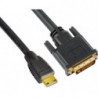 Astrotek Mini HDMI to DVI Cable 60cm - 19 pins Male to 24 1 pins Male 30AWG OD6.0mm Gold Plated Black PVC Jacket RoHS LS ~CBA