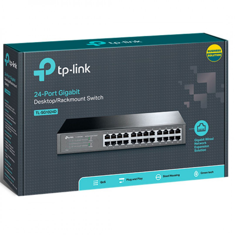TP-Link TL-SG1024D 24-Port Gigabit Desktop/Rackmount Unmanaged Switch energy-efficient Supports MAC Plug & play 48Gbps Switch