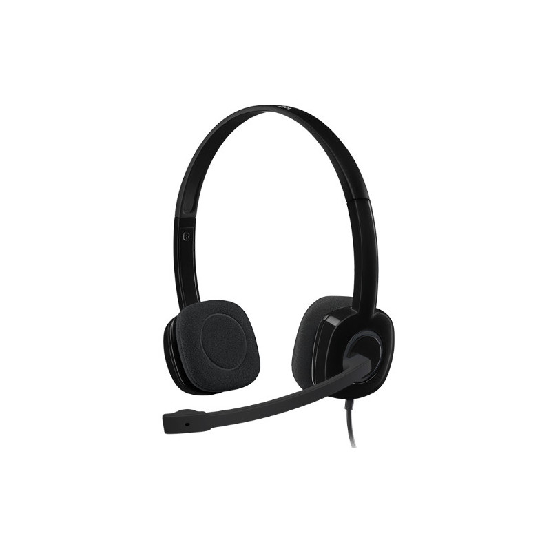 Logitech H151 Stereo Headset Light Weight Adjustable Headphones with Microphone 3.5mm jack In-line audio controls Noise-cance