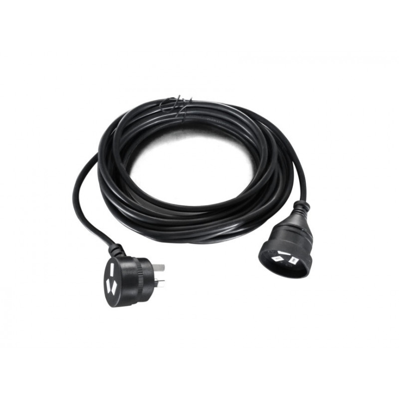 8Ware AU Power Cable Extension  3-Pin Male to Female 2m 3-Pin AU Piggy Back Black