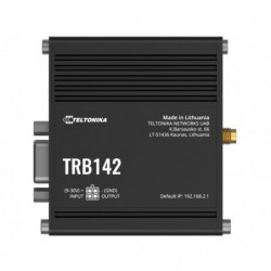 Teltonika TRB142 Industrial Rugged LTE RS232 Gateway, 4G/LTE (Cat 1), Equipped with RS232, Compatible with Industrial DNP3, P
