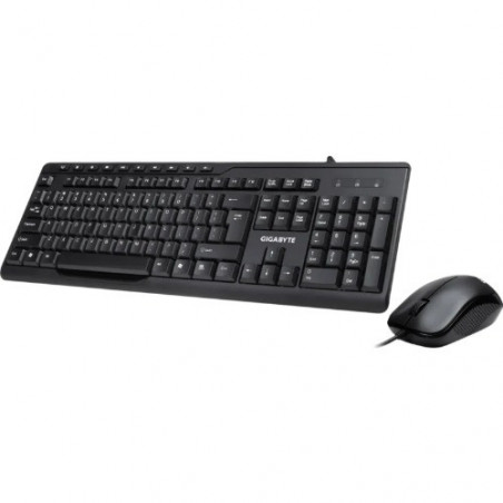 (LS) Gigabyte KM6300 USB Wired Keyboard & Mouse Combo multimedia controls 1000dpi Adjustable Portable slim receiver Stylish d