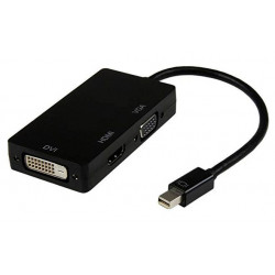 8ware 3 in1 Thunderbolt Mini DP DisplayPort to HDMI DVI VGA Hub Adapter Converter Cable for MacBook Air Mac Mini Microsoft Su