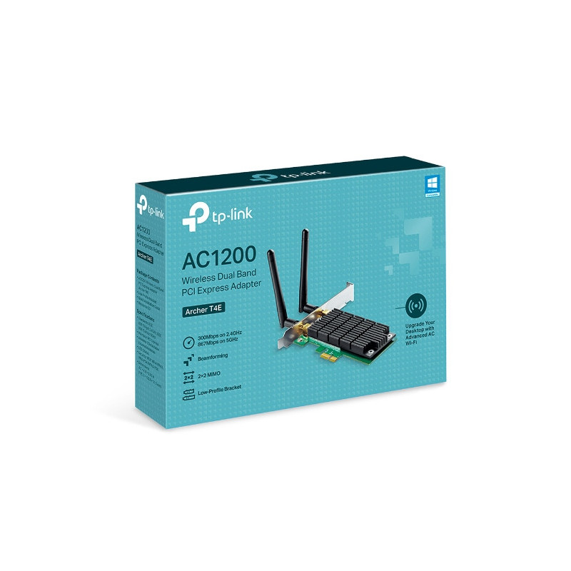 TP-Link Archer T4E AC1200 Wireless Dual Band PCIe Adapter, 867Mbps @ 5Ghz, 300Mbps @ 2.4Ghz