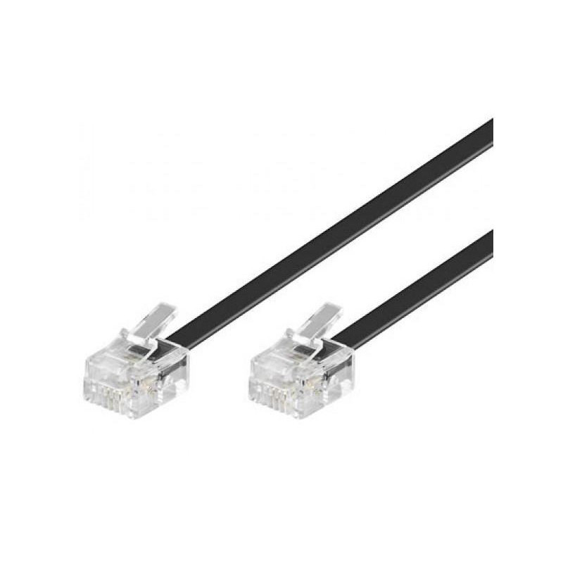 Astrotek Telephone 2m extension cable 6p4c Plug/Plug ,with 2xRJ11 6P4c Plugs, Black PVC Jacket.-RoHS ~W2492ACB