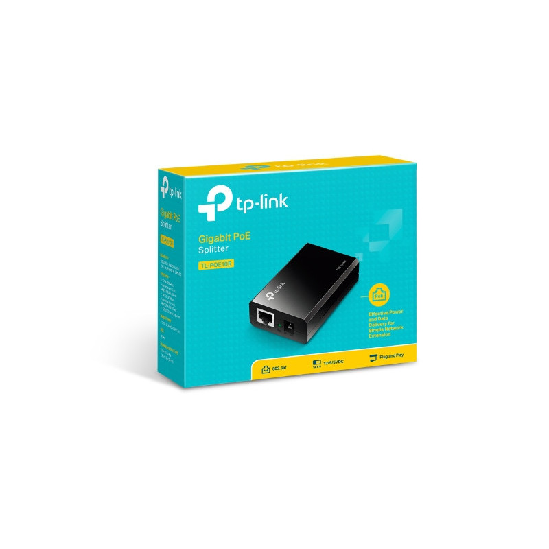 TP-Link POE10R Omada PoE Splitter 2xGbE Gigabit RJ45 Port Power Over Ethernet Adapter carry Power & Data over 100m Plug & Pla
