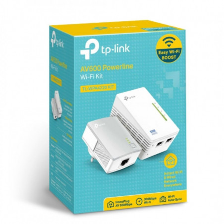 TP-Link TL-WPA4220 KIT 300Mbps AV600 Wi-Fi Powerline Extender Starter Kit 600Mbps HomePlug AV 300Mbps Wireless 2x100Mbps LAN 