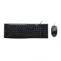 Logitech MK200 USB Media Keyboard and Mouse Combo - 1000dpi USB Full-size Keyboard, Thin profile, play/pause, volume, the Int