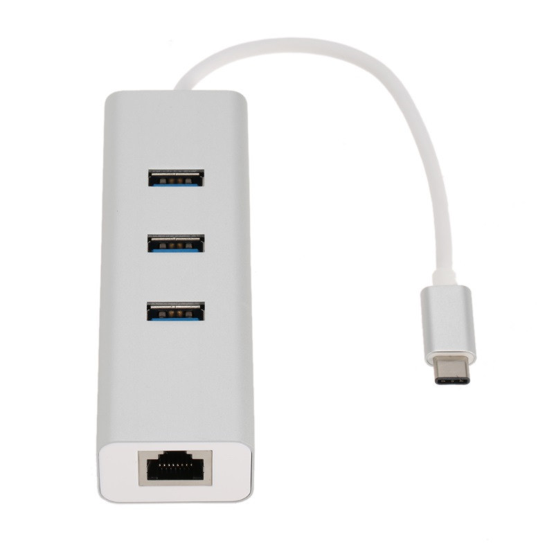 Astrotek USB-C to LAN   3 Ports USB3.0 Hub Gigabit RJ45 Ethernet Network Adapter Converter 15cm for iPad Pro Macbook Air Sams