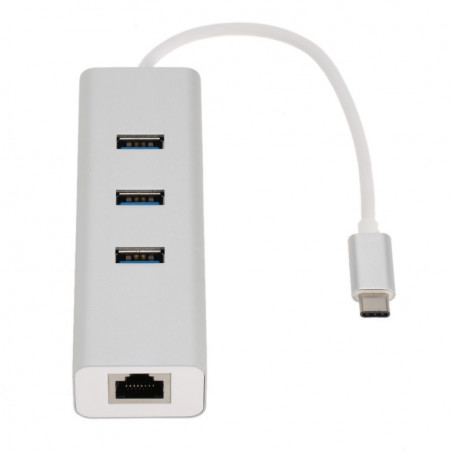 Astrotek USB-C to LAN   3 Ports USB3.0 Hub Gigabit RJ45 Ethernet Network Adapter Converter 15cm for iPad Pro Macbook Air Sams