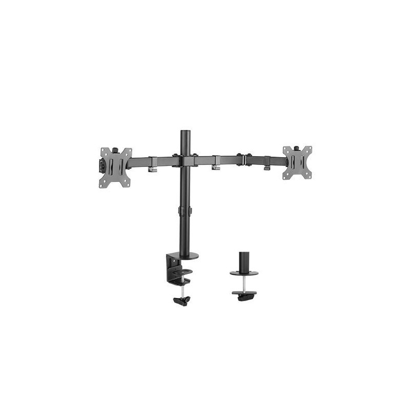 Brateck Dual Screens Economical Double Joint Articulating Steel Monitor Arm Fit Most 13’’-32’’ Monitors Up to 8kg per