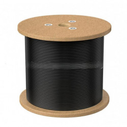 8Ware 305m CAT6A UTP LAN Network Cable Roll 24AWG PVE HDPE 7.4mm UV Stabilised Jacket Wooden Reel Outdoor Black