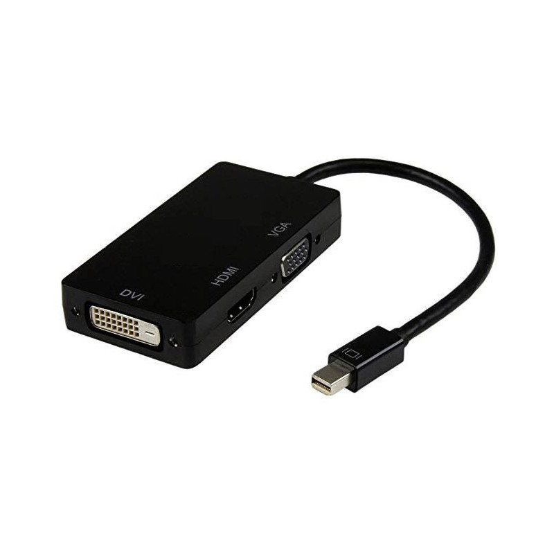 8ware 3 in1 Thunderbolt Mini DP DisplayPort to HDMI DVI VGA Hub Adapter Converter Cable for MacBook Air Mac Mini Microsoft Su