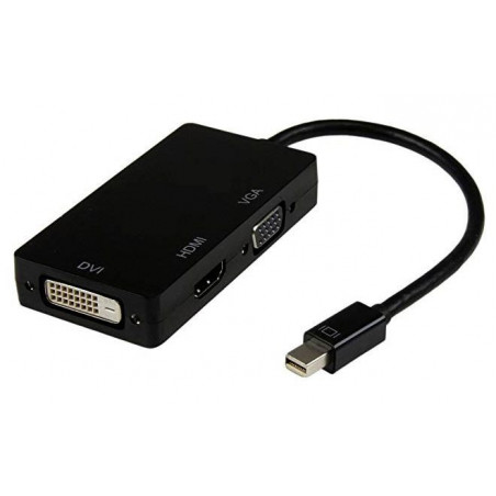 8ware 3 in1 Thunderbolt Mini DP DisplayPort to HDMI DVI VGA Hub Adapter Converter Cable for MacBook Air Mac Mini Microsoft Su