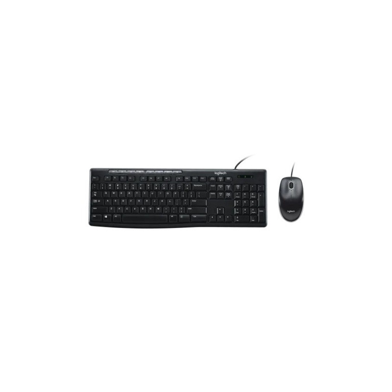 Logitech MK200 USB Media Keyboard and Mouse Combo - 1000dpi USB Full-size Keyboard, Thin profile, play/pause, volume, the Int