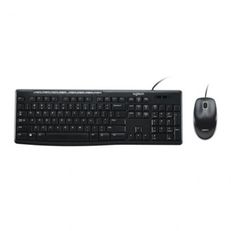 Logitech MK200 USB Media Keyboard and Mouse Combo - 1000dpi USB Full-size Keyboard, Thin profile, play/pause, volume, the Int