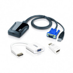 Aten Laptop USB KVM Console Crash Cart Adapter IT Kit