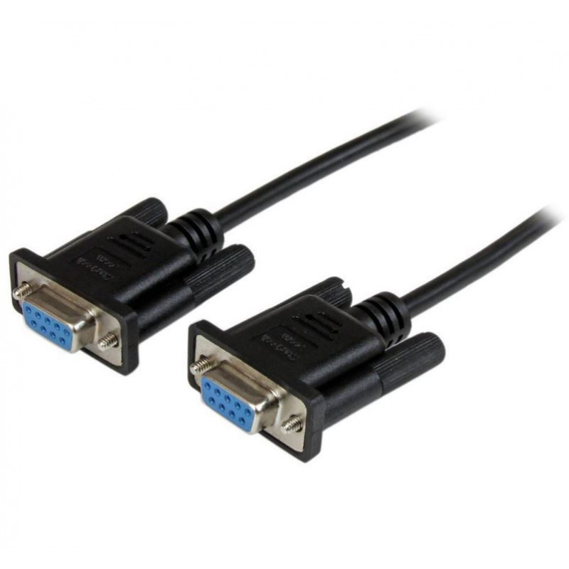 Astrotek 3m Serial RS232 Null Modem Cable - DB9 Female to Female 9 pin Wired Crossover for Data Transfer btw 2 DTE devices Co