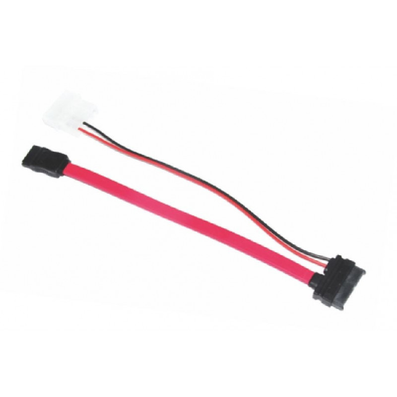 Astrotek Slim SATA Cable 30cm   10cm 6 pins   7 pins to 4 pins   7 pins Red Colour