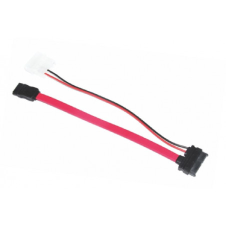Astrotek Slim SATA Cable 30cm   10cm 6 pins   7 pins to 4 pins   7 pins Red Colour