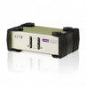 Aten Desktop KVM Switch 2 Port Single Display VGA, Both USB & PS/2 Options, Custom Cables Included, Selection Via Front Panel