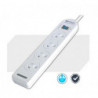 Sansai 4 Way Basic Powerboard (131P) with Master Switch Overload Protecte Reset button Indicator Light 100CM Lead 240VAC 10A