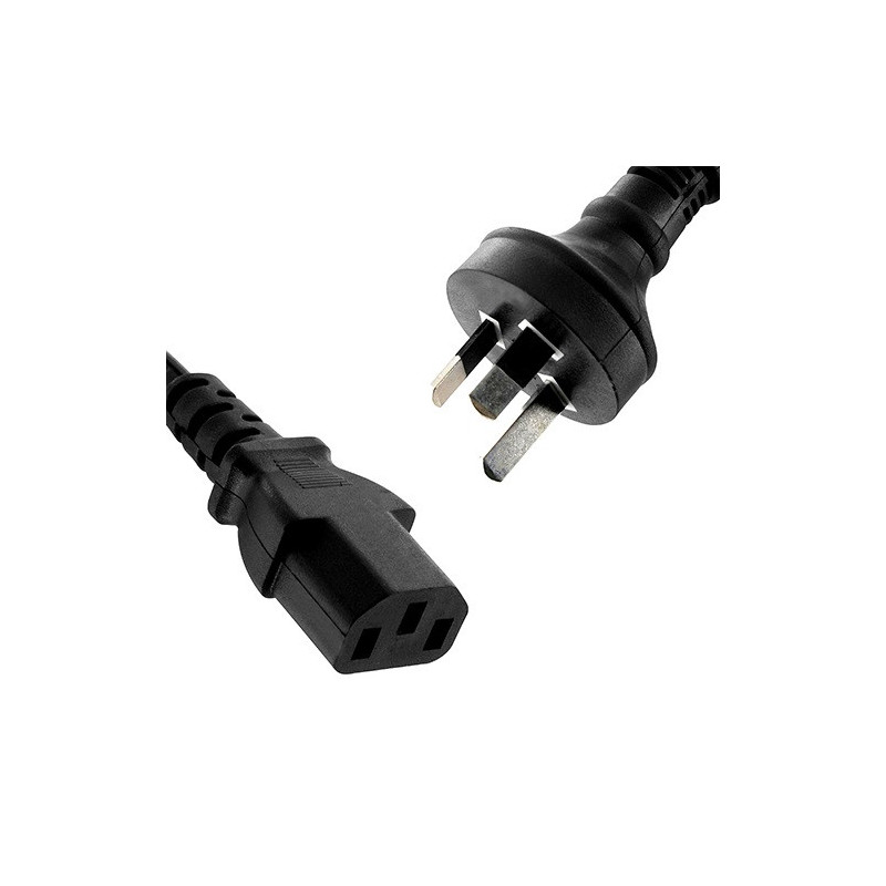 8Ware AU Power Cable 2m - Male Wall 240v PC to Female Power Socket 3pin to IEC 320-C13 for Notebook/AC Adapter ~CBAT-IEC-2M