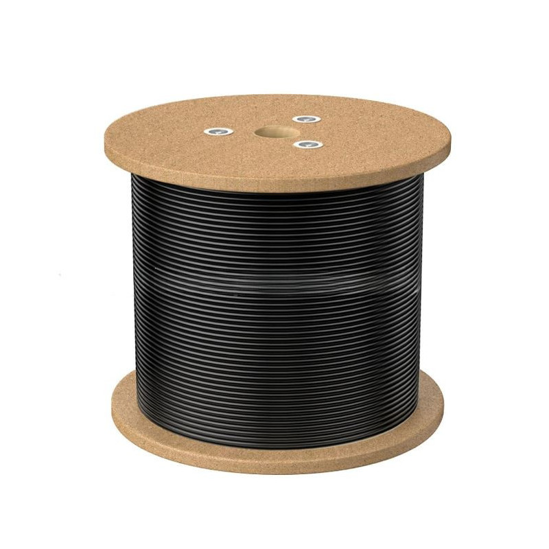 8Ware 305m CAT6A UTP LAN Network Cable Roll 24AWG PVE HDPE 7.4mm UV Stabilised Jacket Wooden Reel Outdoor Black