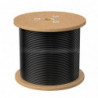8Ware 305m CAT6A UTP LAN Network Cable Roll 24AWG PVE HDPE 7.4mm UV Stabilised Jacket Wooden Reel Outdoor Black