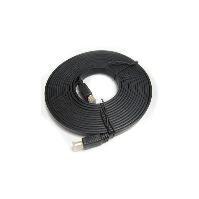 8Ware Flat HDMI Cable 5m - V1.4 19pin M-M Male to Male Gold Plated 3D 1080p Full HD High Speed with Ethernet ~CB8W-RC-HDMIF-2