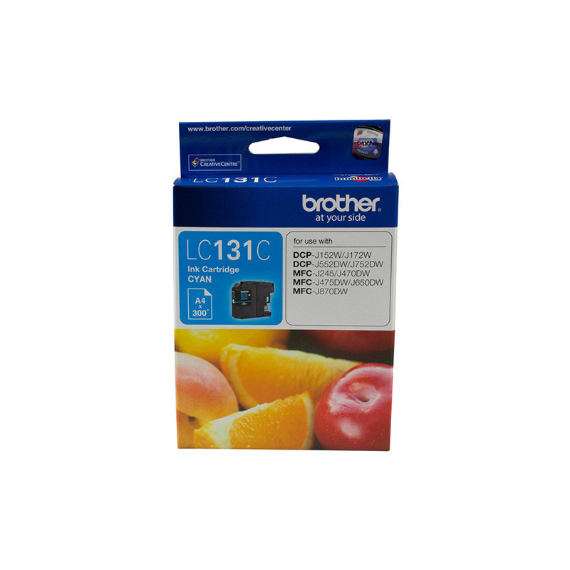 Brother LC-131C  Cyan Ink Cartridge - to suit DCP-J152W/J172W/J552DW/J752DW/MFC-J245/J470DW/J475DW/J650DW/J870DW - up to 300 