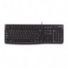 Logitech K120 Wired Keyboard Quiet typing Spill-resistant Durable keys Thin profile Curved space bar Adjustable tilt legs