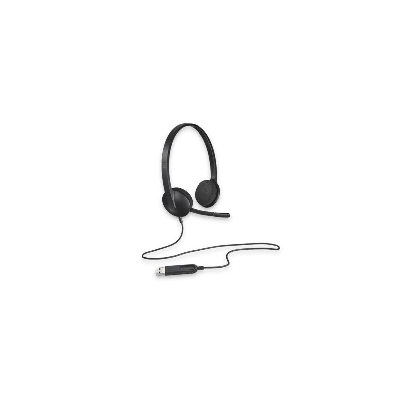Logitech H340 Plug-and-Play USB Headset with Noise Cancelling Microphone Comfort Design for Windows Mac Chrome 2yr wty Headph
