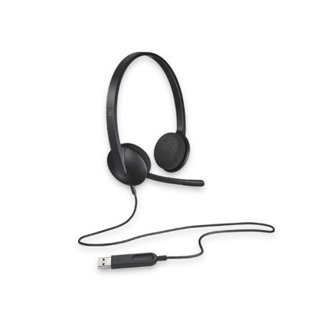 Logitech H340 Plug-and-Play USB Headset with Noise Cancelling Microphone Comfort Design for Windows Mac Chrome 2yr wty Headph