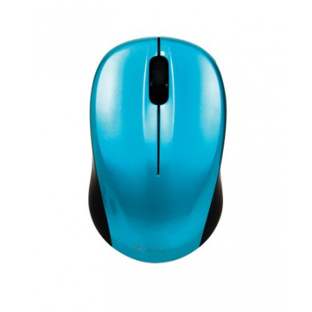 Verbatim GO Nano Caribbean Blue Mouse Wireless 2.4GHz Wireless Optical, Ultra Compact, 3 Buttons, 1600dpi, Nano Receiver