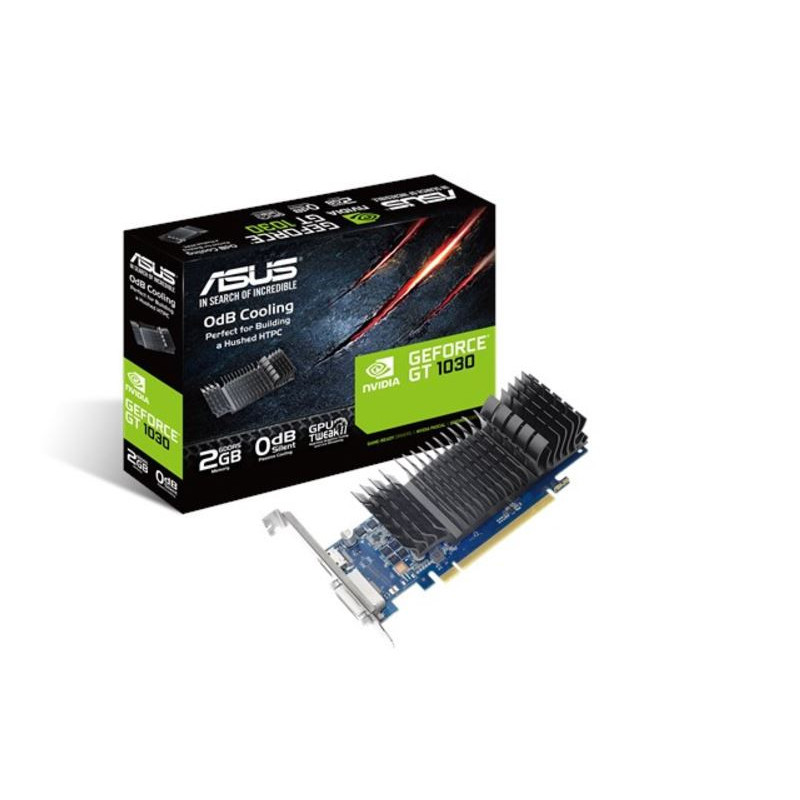 ASUS nVidia GeForce GT1030-SL-2G-BRK 2GB GDDR5 Low Profile Graphics Card with Bracket For Silent HTPC Build (With I/O Port Br