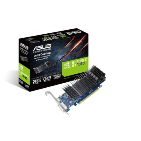 ASUS nVidia GeForce GT1030-SL-2G-BRK 2GB GDDR5 Low Profile Graphics Card with Bracket For Silent HTPC Build (With I/O Port Br