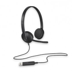 Logitech H340 Plug-and-Play USB Headset with Noise Cancelling Microphone Comfort Design for Windows Mac Chrome 2yr wty Headph